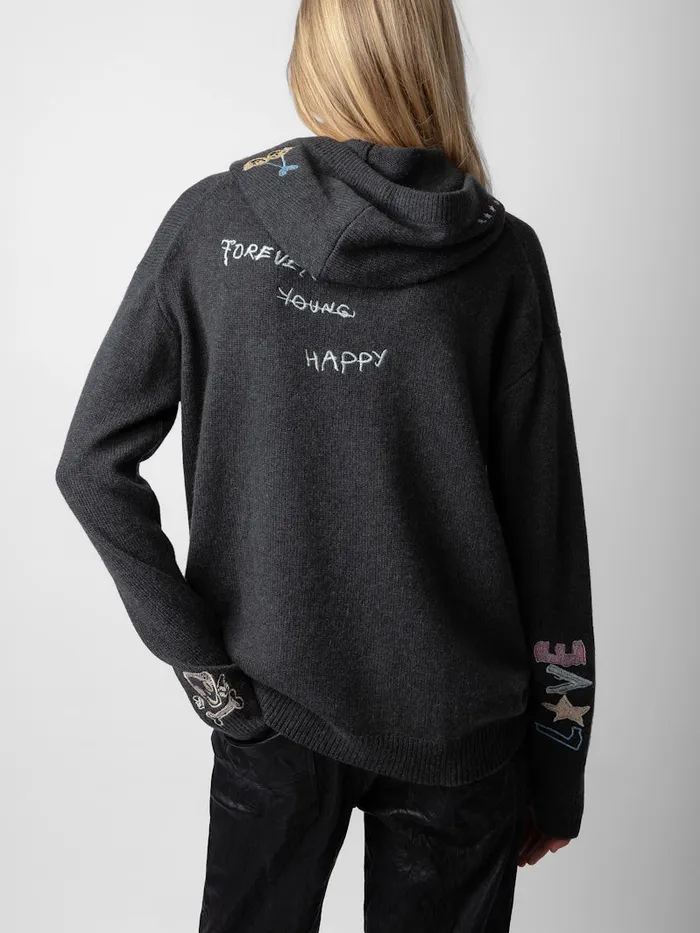 Women Zadig and Voltaire Sweaters and Cardigans Marky Cashmere Sweater Kaki Slate