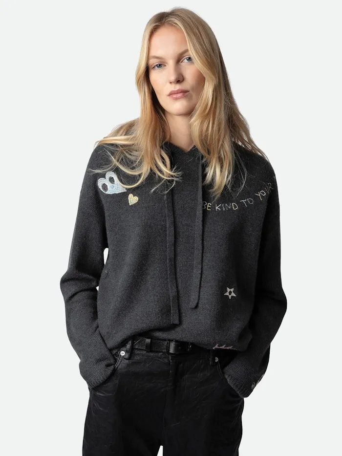 Women Zadig and Voltaire Sweaters and Cardigans Marky Cashmere Sweater Kaki Slate