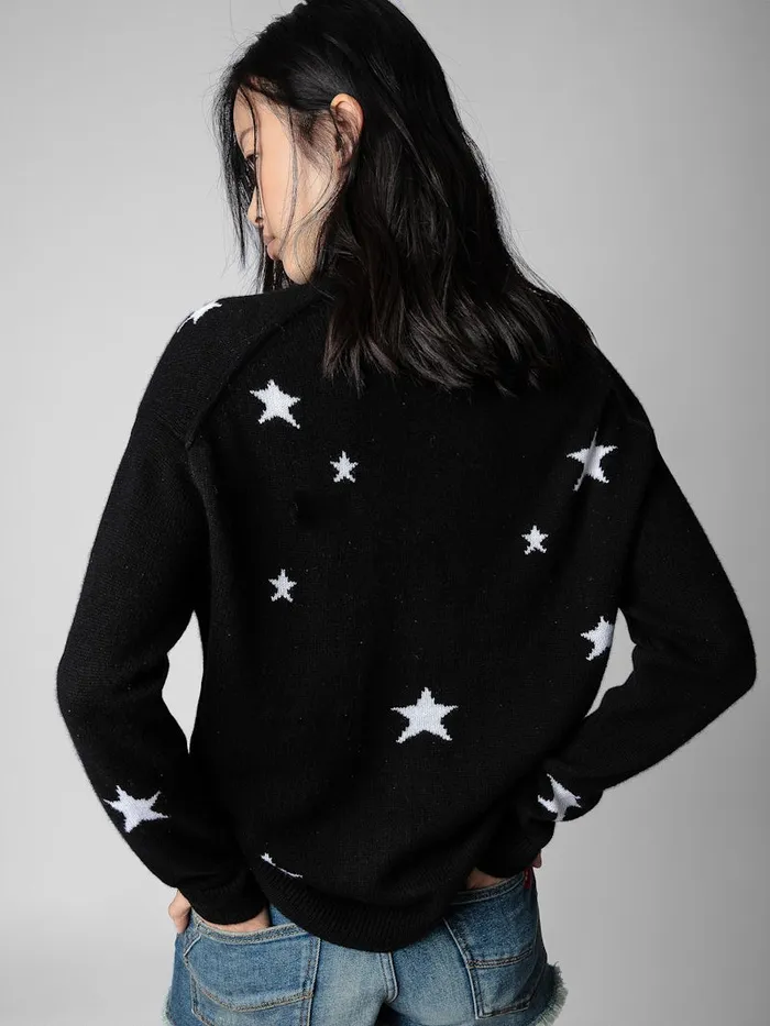 Women Zadig and Voltaire Sweaters and Cardigans Mirka Stars Cardigan Cashmere Black