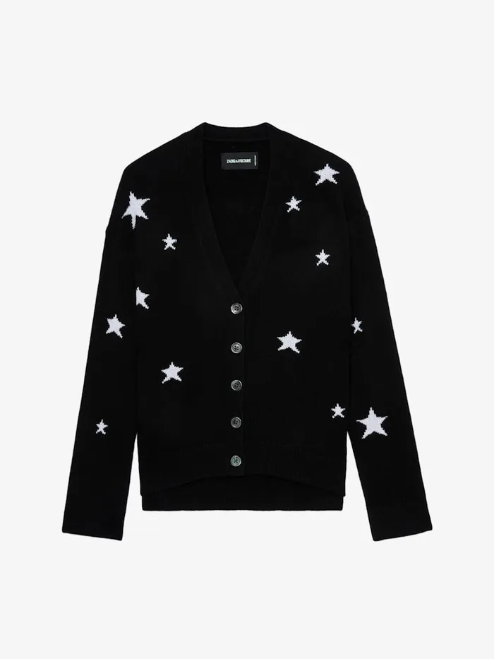 Women Zadig and Voltaire Sweaters and Cardigans Mirka Stars Cardigan Cashmere Black