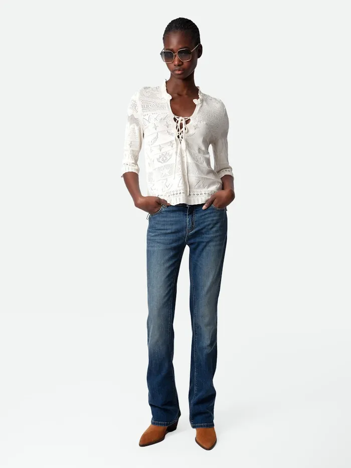 Women Zadig and Voltaire Sweaters and Cardigans Taho Sweater Ecru