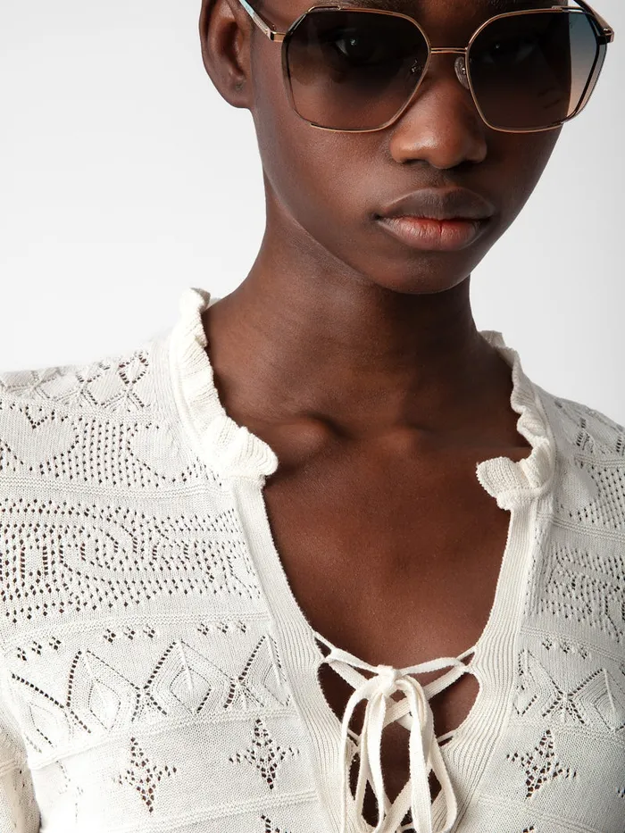 Women Zadig and Voltaire Sweaters and Cardigans Taho Sweater Ecru