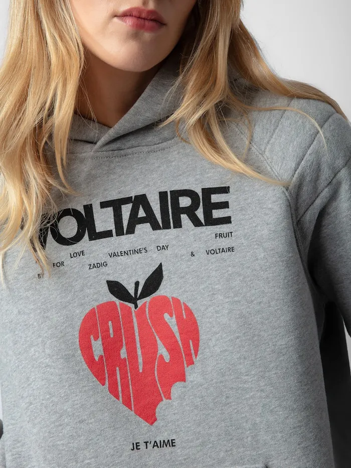 Women Zadig and Voltaire Sweatshirts Avata Concert Crush Hoodie Gris Moyen