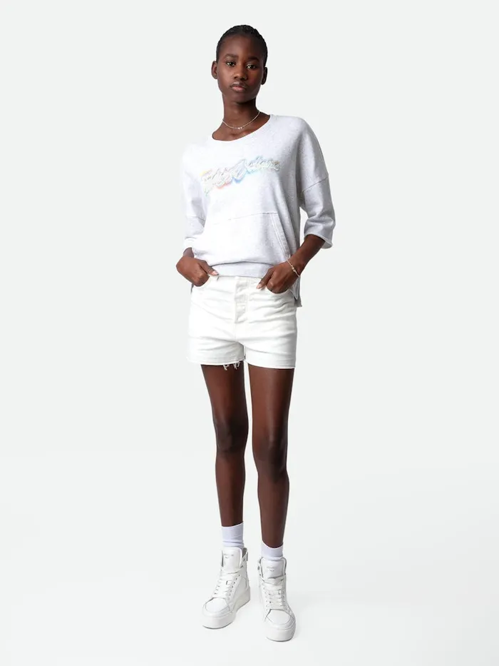 Women Zadig and Voltaire Sweatshirts Kaly Sweatshirt Gris Chine Clair