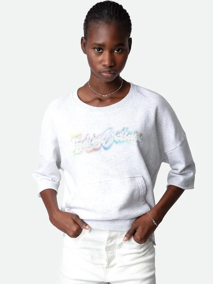 Women Zadig and Voltaire Sweatshirts Kaly Sweatshirt Gris Chine Clair