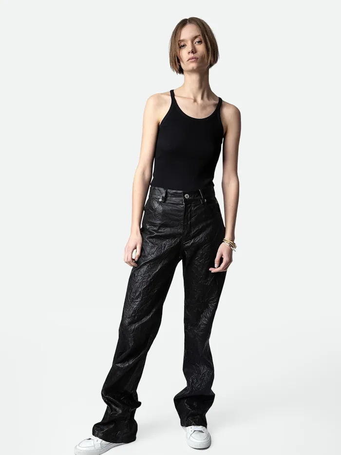 Women Zadig and Voltaire TShirts Alba Tank Top Black