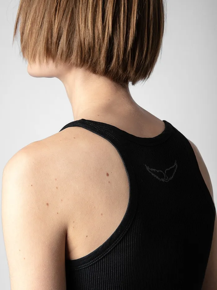 Women Zadig and Voltaire TShirts Alba Tank Top Black