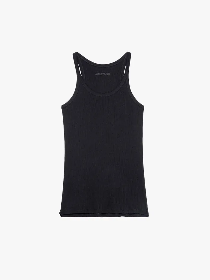 Women Zadig and Voltaire TShirts Alba Tank Top Black