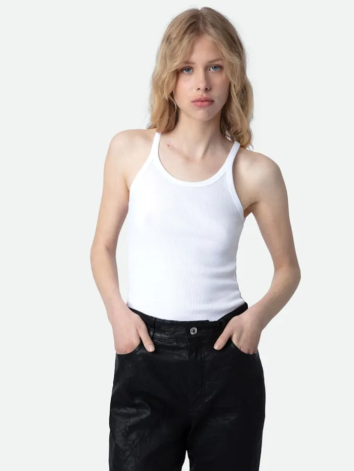 Women Zadig and Voltaire TShirts Alba Tank Top White