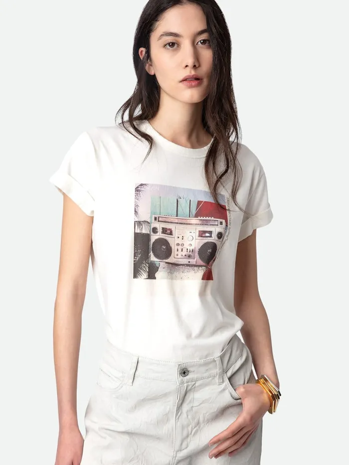 Women Zadig and Voltaire TShirts Anya Photoprint Tshirt Judo