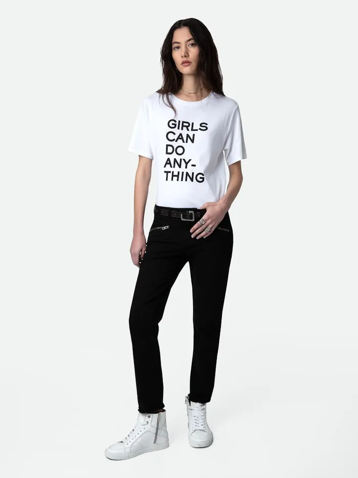Women Zadig and Voltaire TShirts Ava Jeans Black