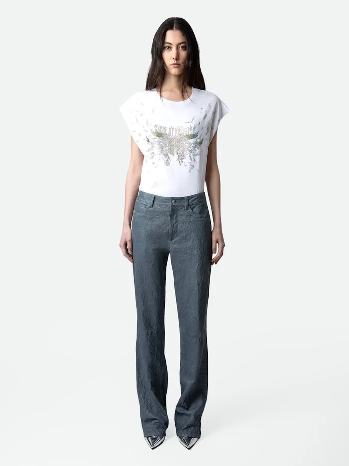 Women Zadig and Voltaire TShirts Ccilia Concert Diamant Tank Top White