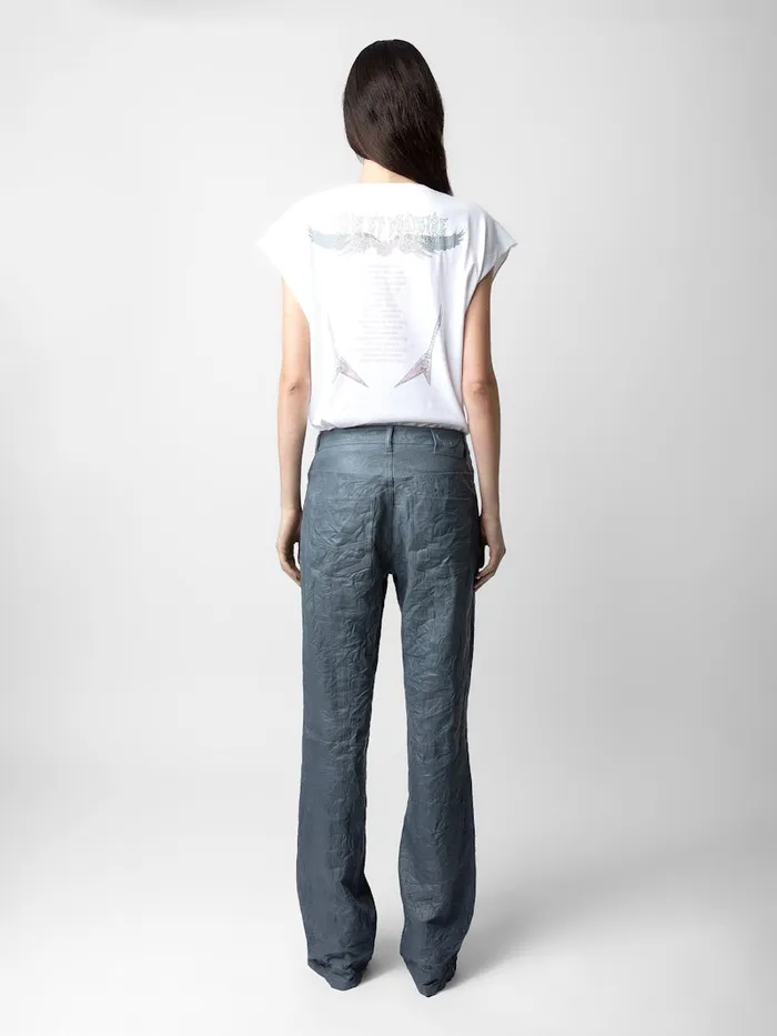 Women Zadig and Voltaire TShirts Ccilia Concert Diamant Tank Top White
