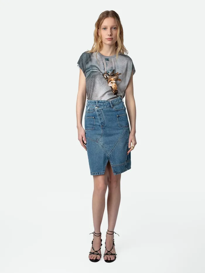 Women Zadig and Voltaire TShirts Cecilia Tshirt Carbone