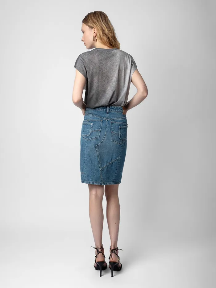 Women Zadig and Voltaire TShirts Cecilia Tshirt Carbone