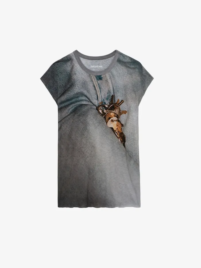 Women Zadig and Voltaire TShirts Cecilia Tshirt Carbone
