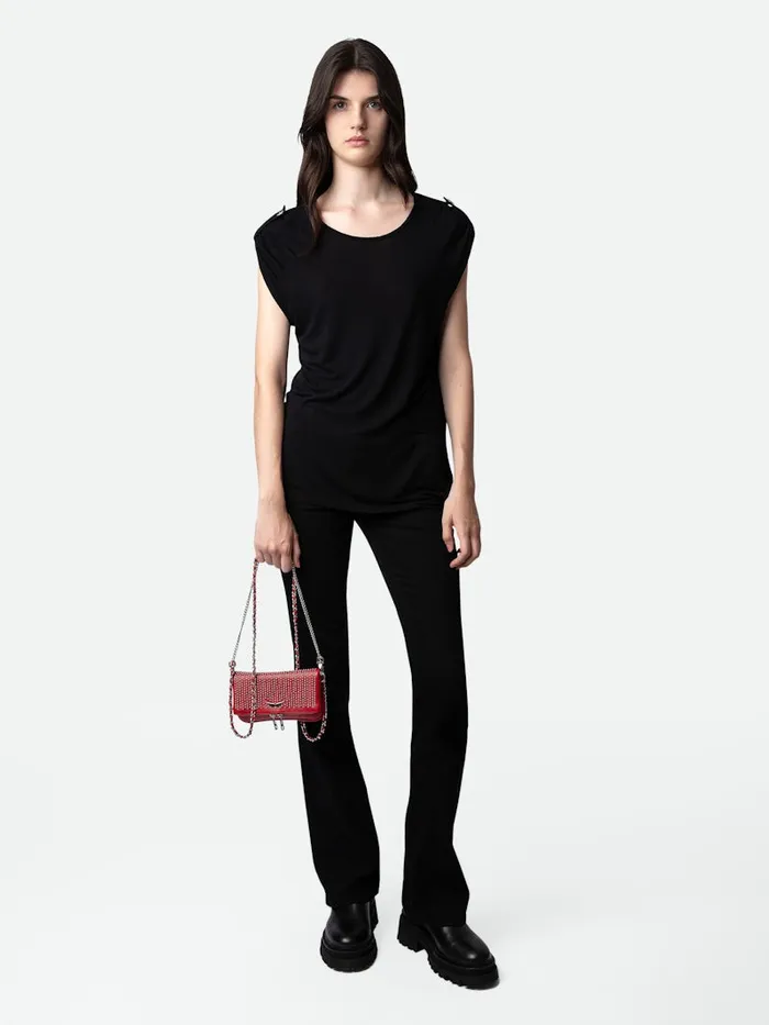 Women Zadig and Voltaire TShirts Donate Jewellery Tshirt Black