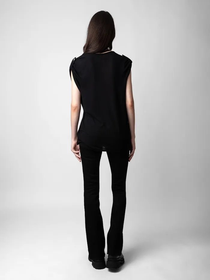 Women Zadig and Voltaire TShirts Donate Jewellery Tshirt Black