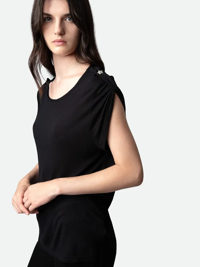 Women Zadig and Voltaire TShirts Donate Jewellery Tshirt Black