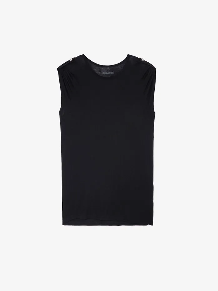 Women Zadig and Voltaire TShirts Donate Jewellery Tshirt Black