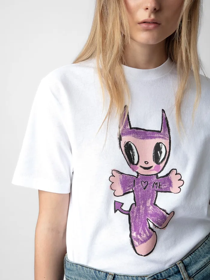 Women Zadig and Voltaire TShirts Edwin Devil Tshirt White