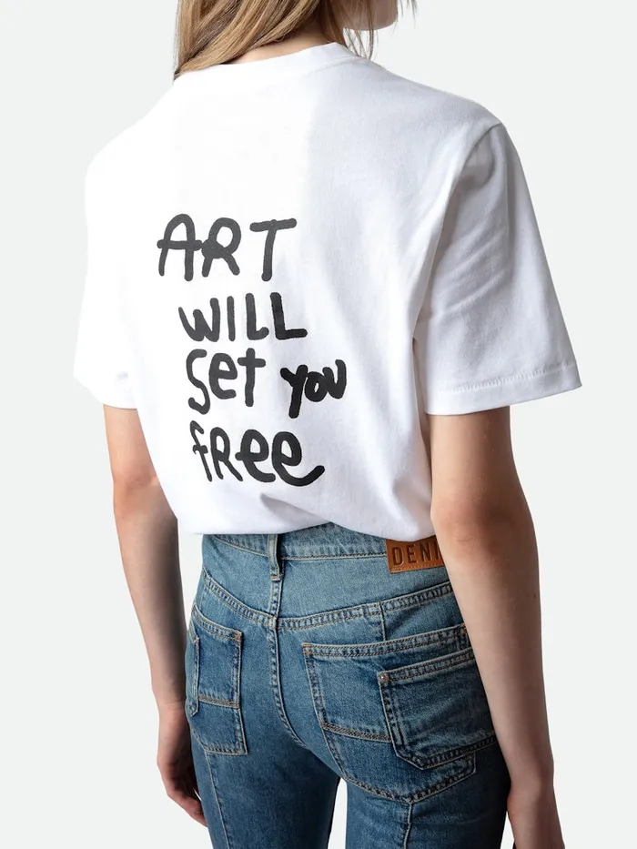 Women Zadig and Voltaire TShirts Edwin Devil Tshirt White