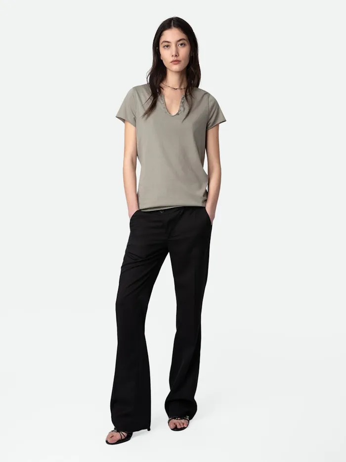 Women Zadig and Voltaire TShirts Insignia Henley Tshirt Trellis