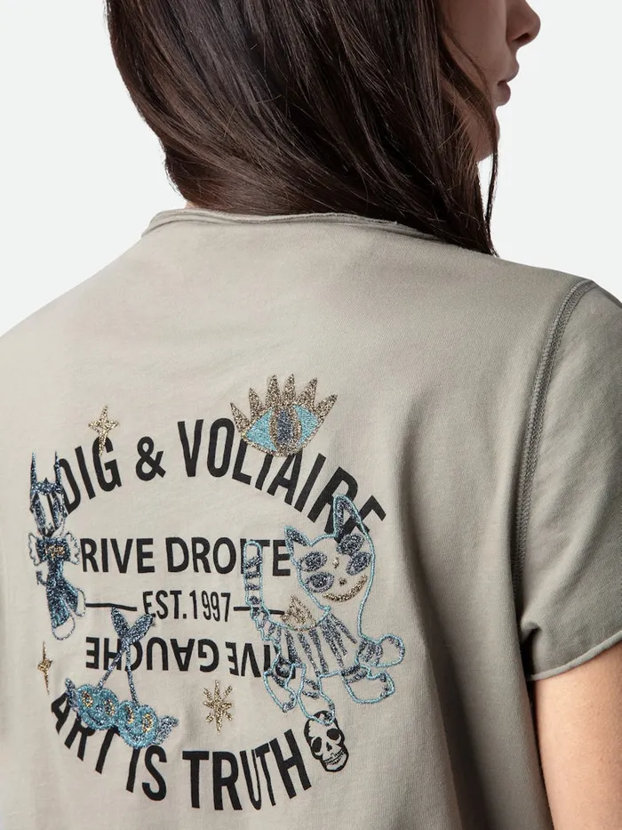 Women Zadig and Voltaire TShirts Insignia Henley Tshirt Trellis
