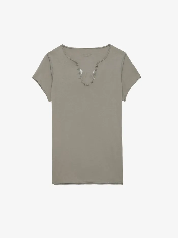 Women Zadig and Voltaire TShirts Insignia Henley Tshirt Trellis