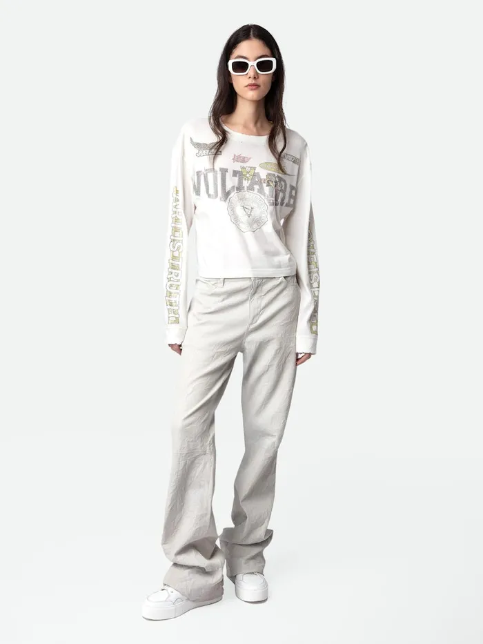 Women Zadig and Voltaire TShirts Iona Voltaire Diamant Tshirt Judo