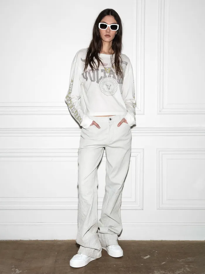 Women Zadig and Voltaire TShirts Iona Voltaire Diamant Tshirt Judo