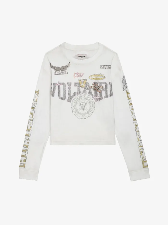 Women Zadig and Voltaire TShirts Iona Voltaire Diamant Tshirt Judo