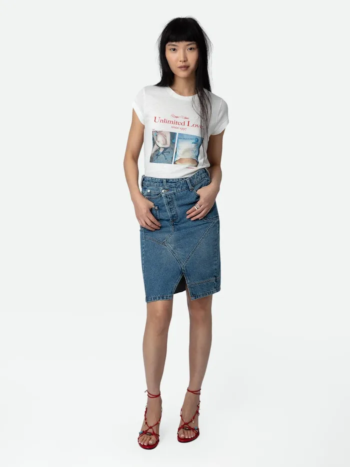 Women Zadig and Voltaire TShirts Skinny Photoprint Tshirt Judo