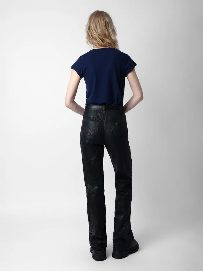 Women Zadig and Voltaire TShirts Skinny Stars Diamant TShirt Marine