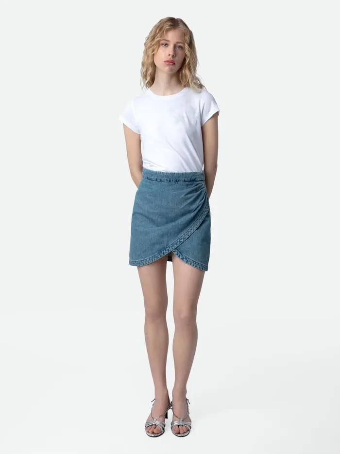 Women Zadig and Voltaire TShirts Skinny Stars Diamant TShirt White