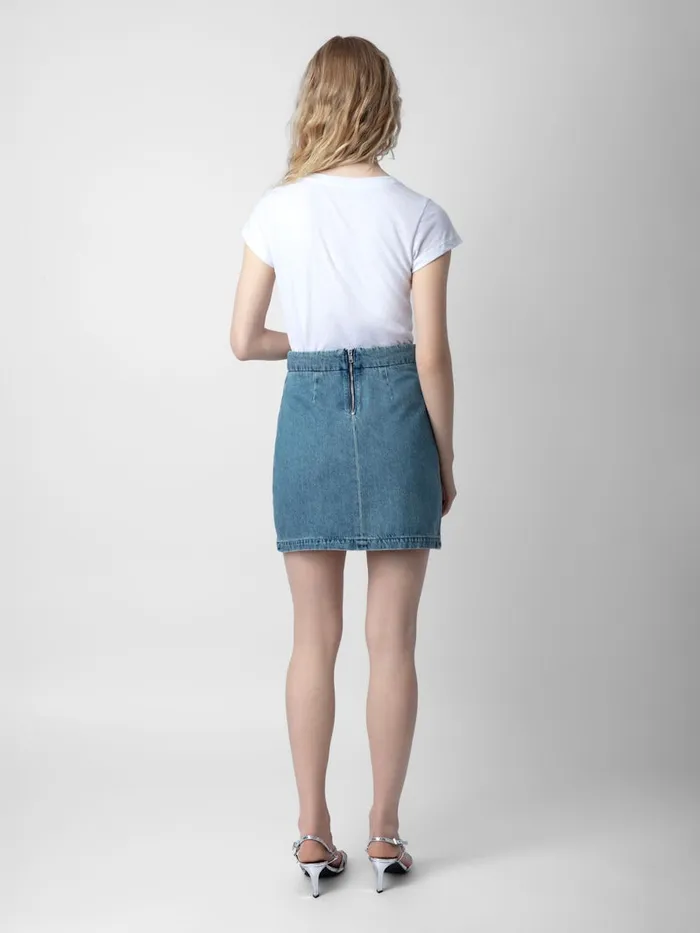 Women Zadig and Voltaire TShirts Skinny Stars Diamant TShirt White