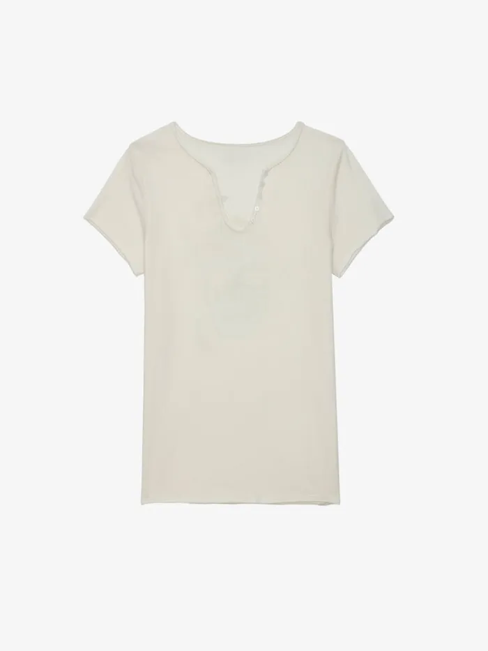 Women Zadig and Voltaire TShirts Skull Fishnet Tunisien Judo