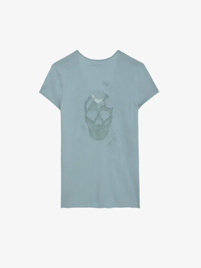 Women Zadig and Voltaire TShirts Story Fishnet Tshirt Glacier