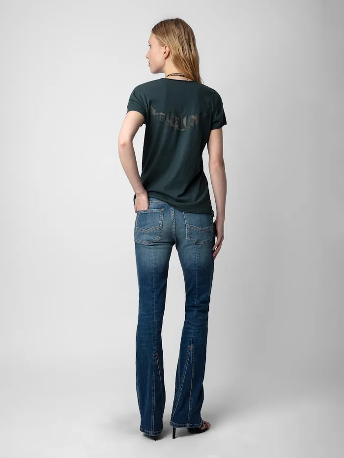 Women Zadig and Voltaire TShirts Story Fishnet Tshirt Nori