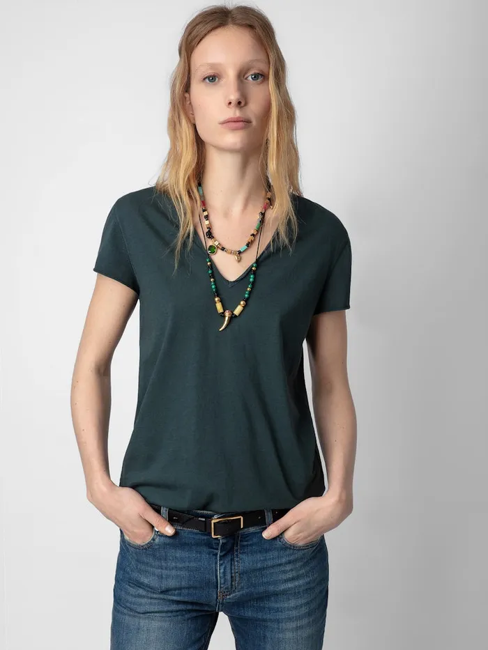 Women Zadig and Voltaire TShirts Story Fishnet Tshirt Nori