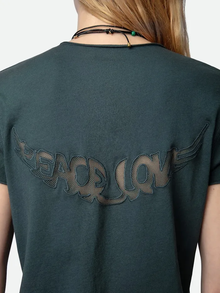 Women Zadig and Voltaire TShirts Story Fishnet Tshirt Nori