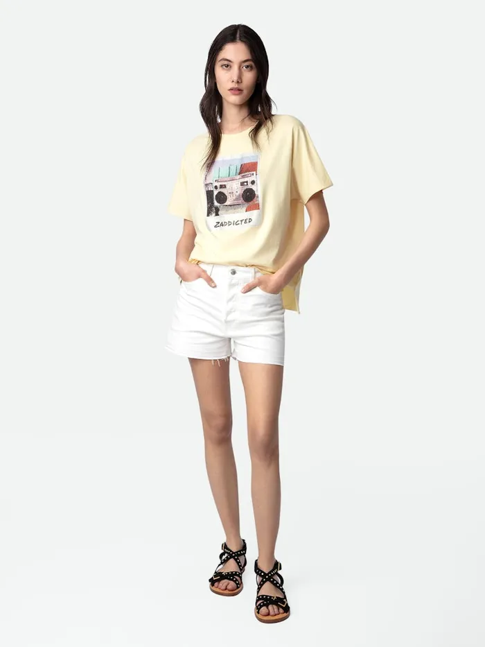 Women Zadig and Voltaire TShirts Tommer Diamant Photoprint Tshirt Shea