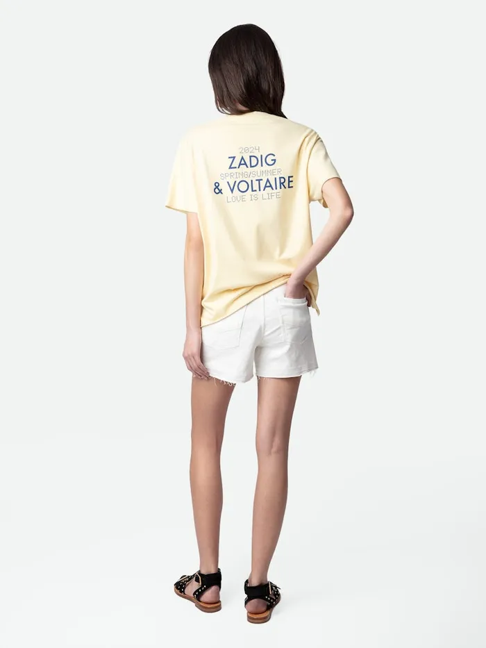 Women Zadig and Voltaire TShirts Tommer Diamant Photoprint Tshirt Shea