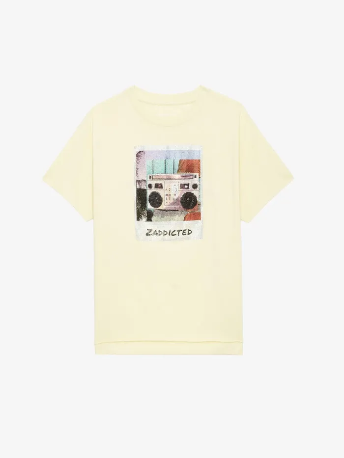 Women Zadig and Voltaire TShirts Tommer Diamant Photoprint Tshirt Shea