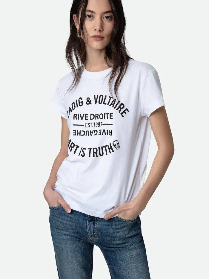 Women Zadig and Voltaire TShirts Walk Blason TShirt White