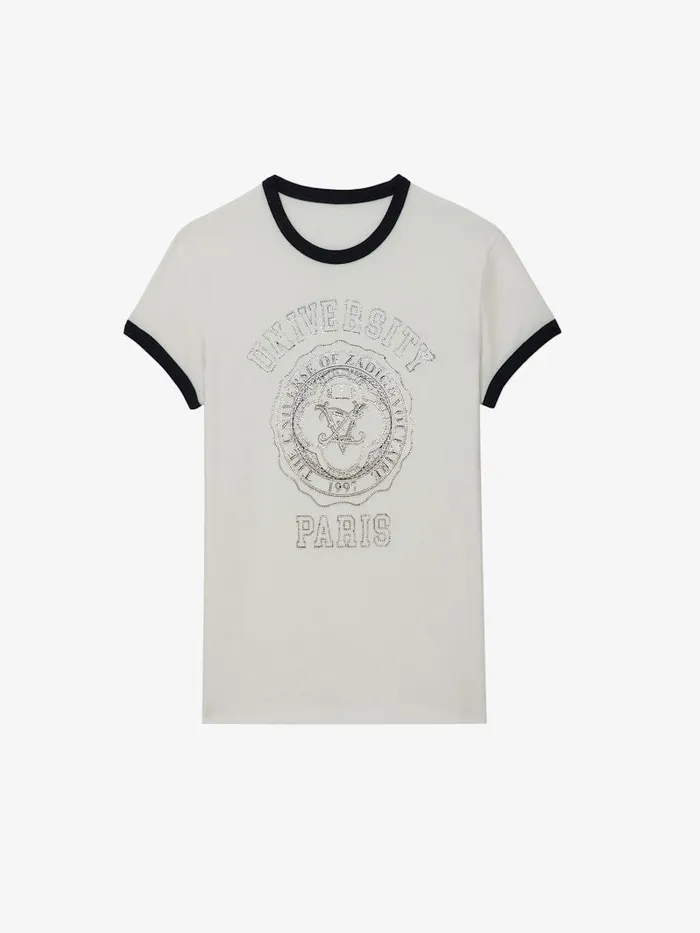 Women Zadig and Voltaire TShirts Walk University Diamant Tshirt Judo