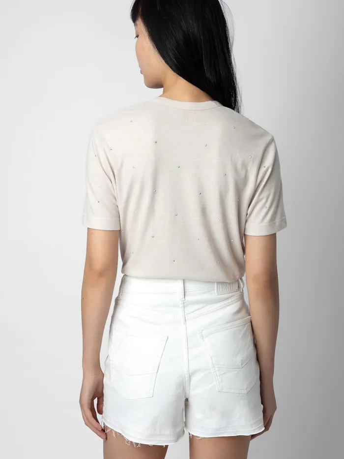 Women Zadig and Voltaire TShirts Wassa Diamant Tshirt Petale