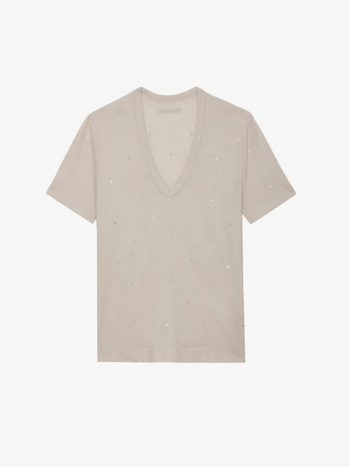 Women Zadig and Voltaire TShirts Wassa Diamant Tshirt Petale
