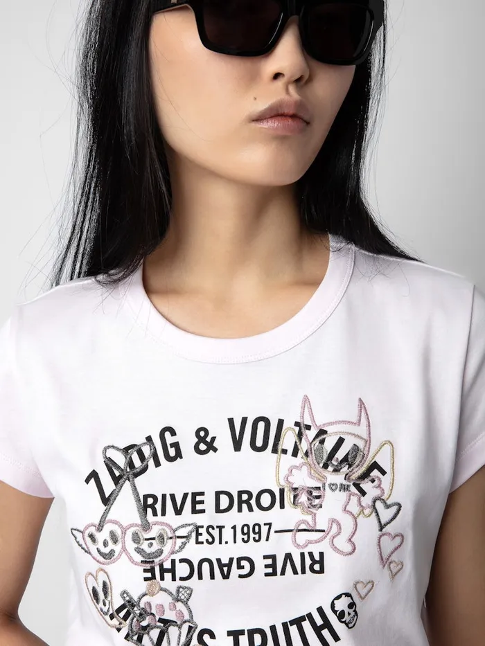 Women Zadig and Voltaire TShirts Woop Insignia Tshirt Parme