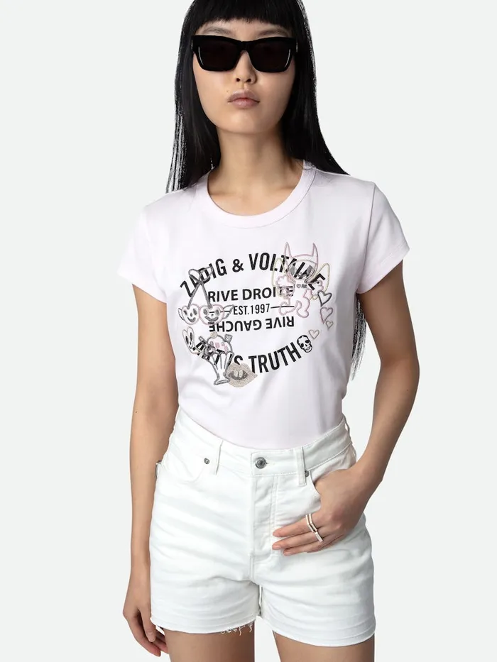 Women Zadig and Voltaire TShirts Woop Insignia Tshirt Parme